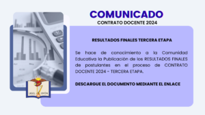 PROCESO DE CONTRATO DOCENTE 2024 TERCERA ETAPA